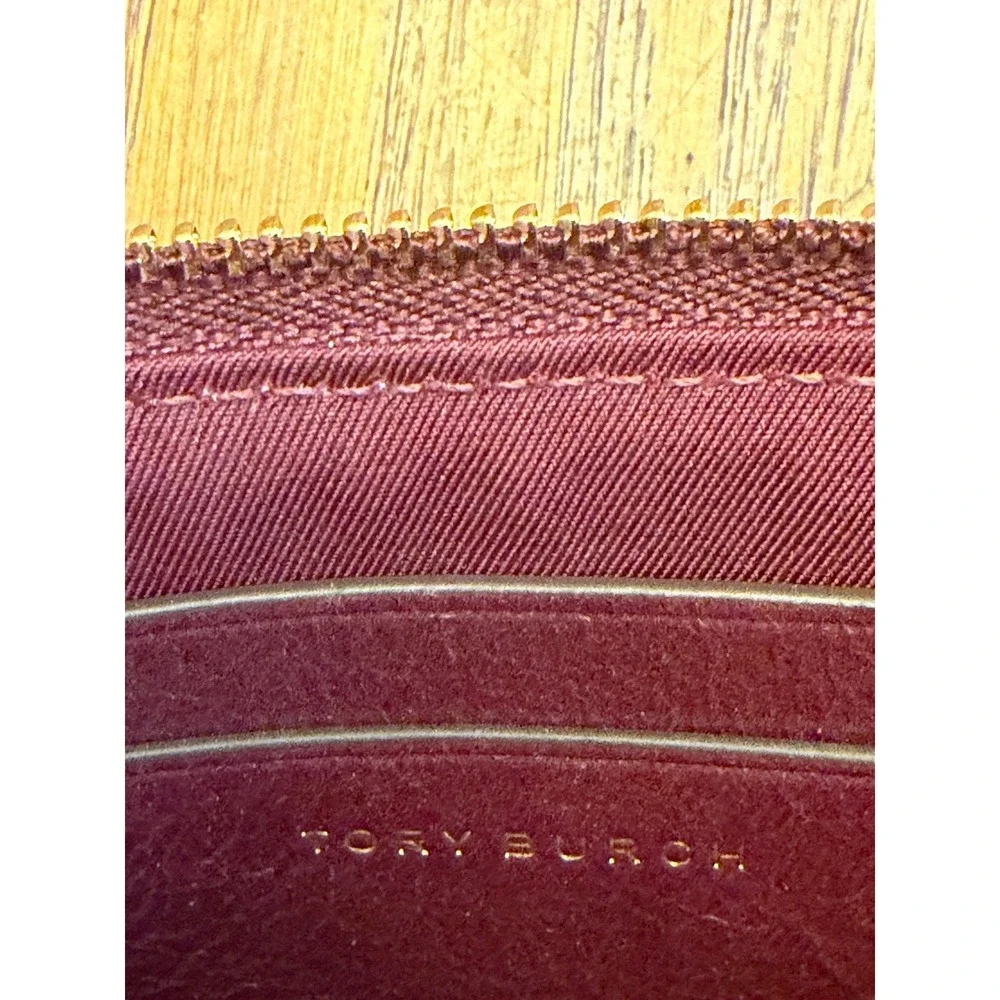 Tory Burch Fleming Soft Leather Burgundy Wristlet NWT